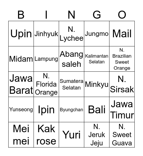 BISMILLAH YAALAH MENANG Bingo Card