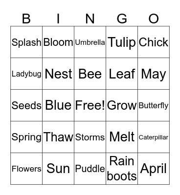 Spring Bingo Card