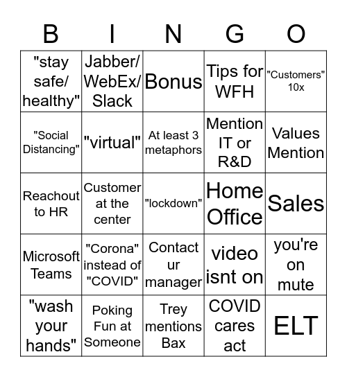 Straight Talk Bingo Card