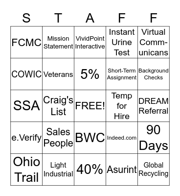 JSJ Bingo Game 7-25-14 Bingo Card