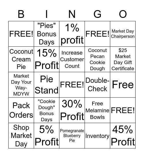 Market Day Bingo! Bingo Card