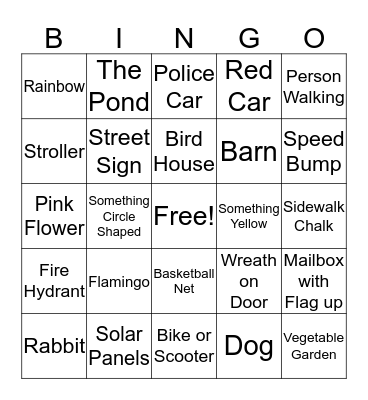 COMMUNITY SCAVENGER HUNT Bingo Card