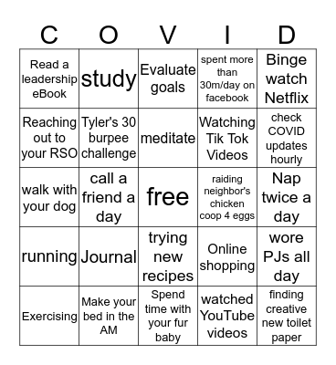 How are you spending your stay at home? Bingo Card