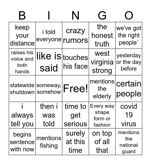 Justice Bingo Card