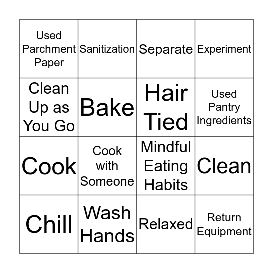 Social Distancing Bingo Card