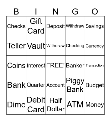 Banking Bingo Card