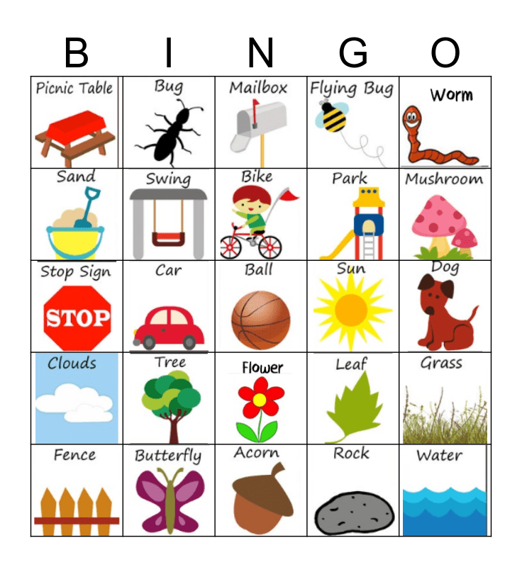 Neighborhood Bingo Card