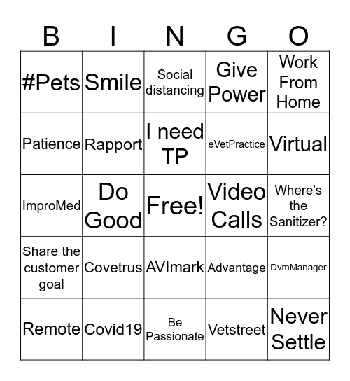 Covetrus Bingo Card