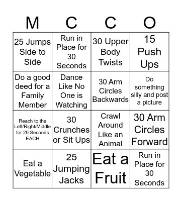 3-5 Bingo Card