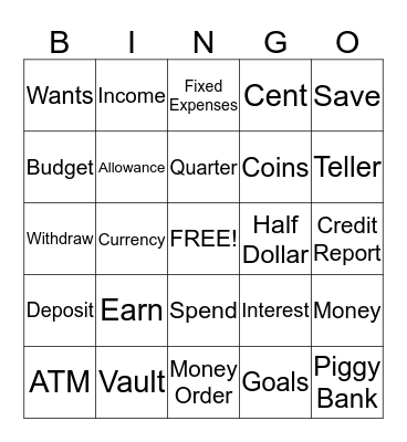 Banking Bingo Card