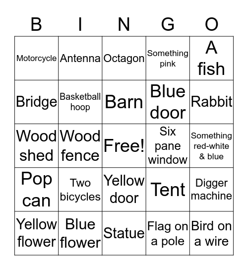 March 25th Neighborhood Bingo Card