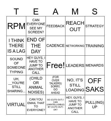 Partnership Bingo Card