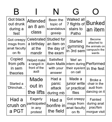 NRSMCH Bingo  Bingo Card