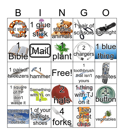 TJ YL Scavenger Bingo Card