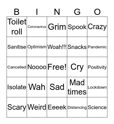 March 2020 Bingo Card