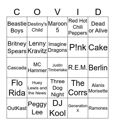 COVID Game 1 Bingo Card