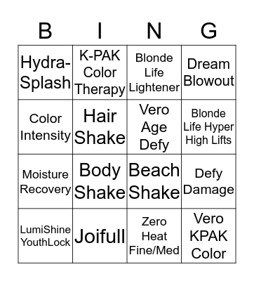 JOICO BINGO Card