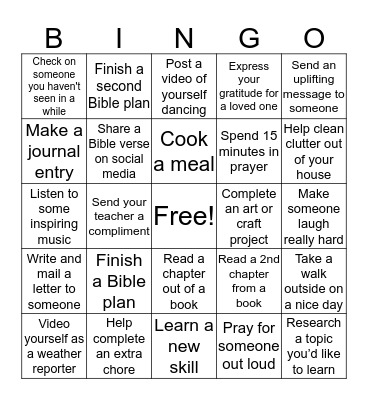 Quarantine Bingo Card