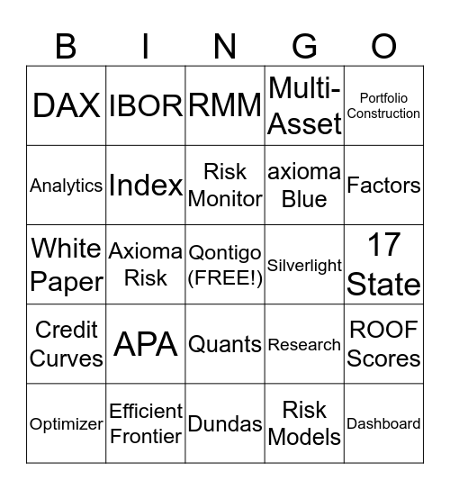Qontingo Bingo Card