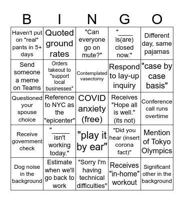 Underwriter Bingo Card