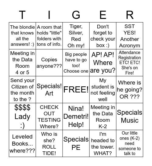 YOU ARE A COOPER  Bingo Card
