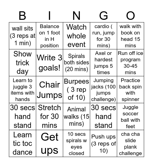 Esmee's bingo card Bingo Card