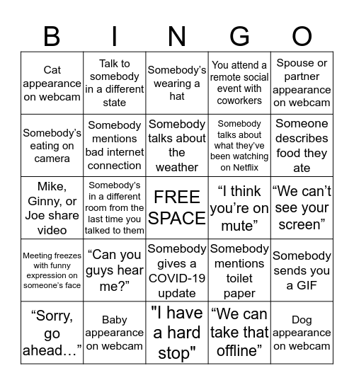 FIELD SERVICES BINGO Card