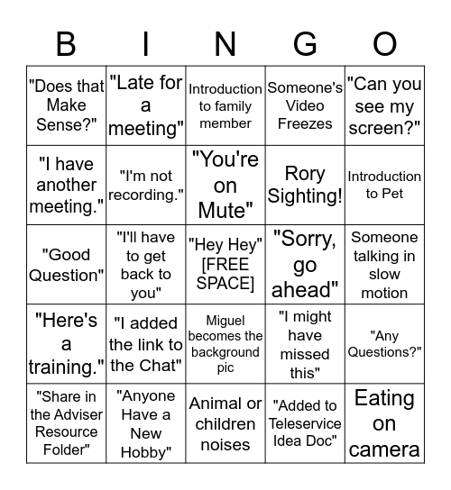 MSUCAC Bingo Card