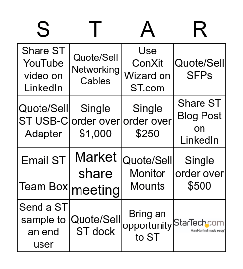 Startech.com Virtual Bingo  Bingo Card