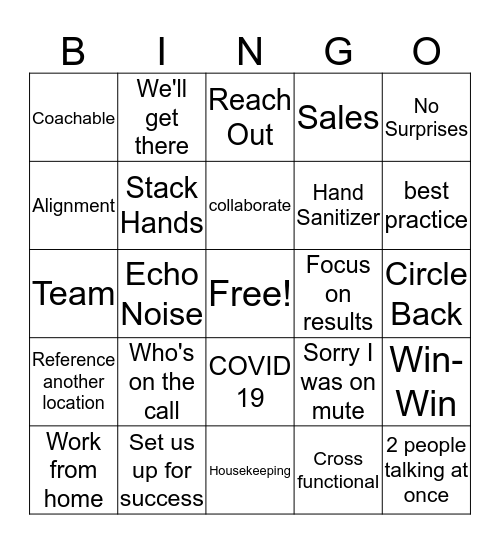 Morning Meeting Bingo Card