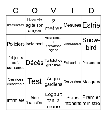 Bingo-rona virus Bingo Card