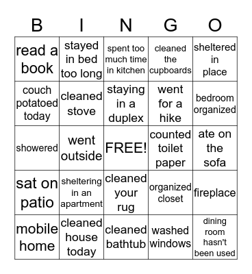 Home Bingo Card