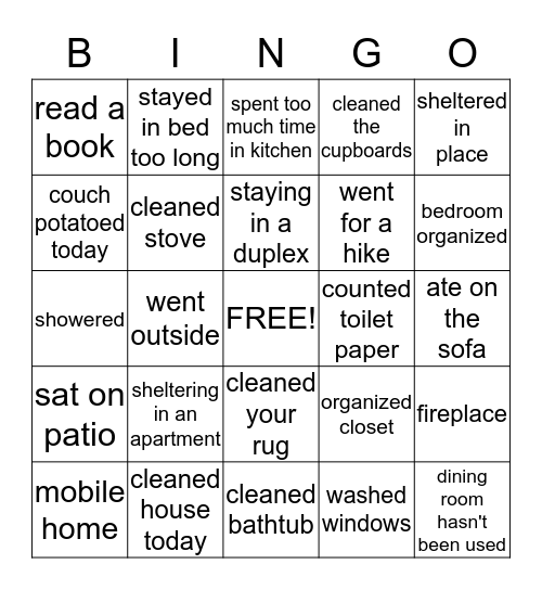Home Bingo Card