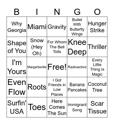 Misc. Bingo Card