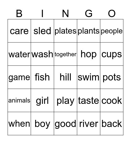 Kids Can Help Bingo Card