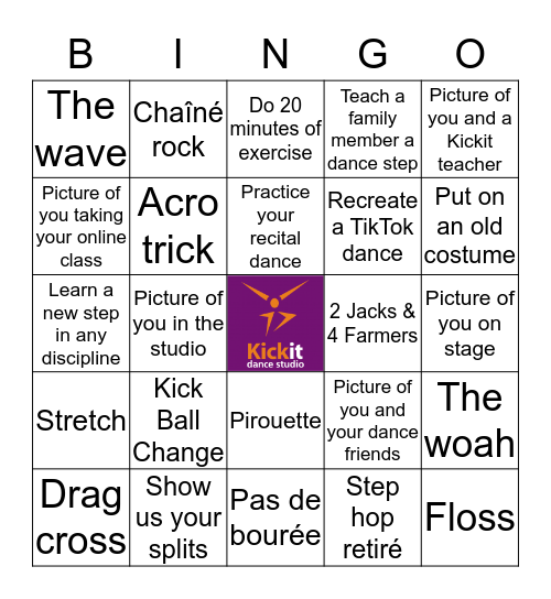 Kickit Bingo Card