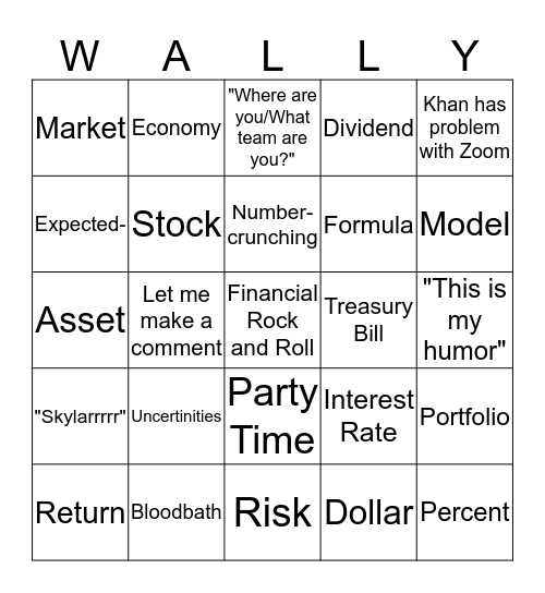 FIN-361 Bingo Card