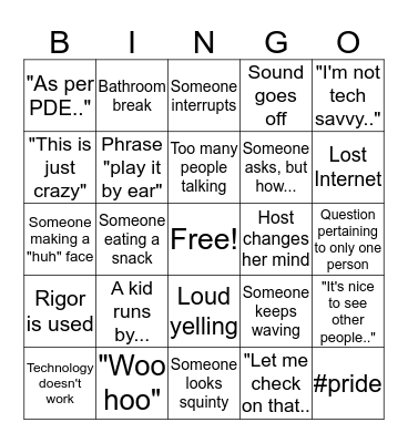 FM Bingo Card