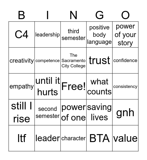 Building Connection - C4 Bingo Card