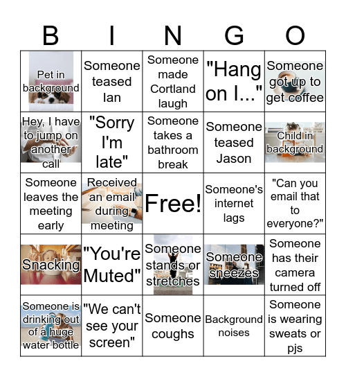 Telework Bingo Card