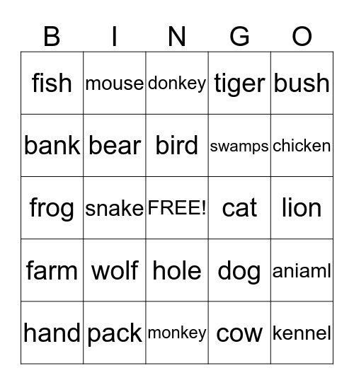 Animal proverbs- Yael Koch Bingo Card