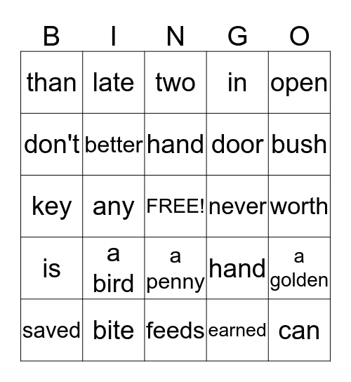 Proverbs- Miriam Ben-Shlush Bingo Card