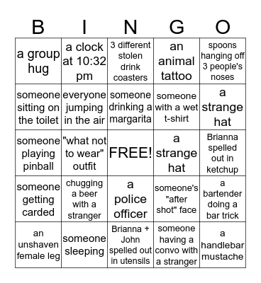 Brianna's Bachelorette Photo Hunt Bingo! Bingo Card