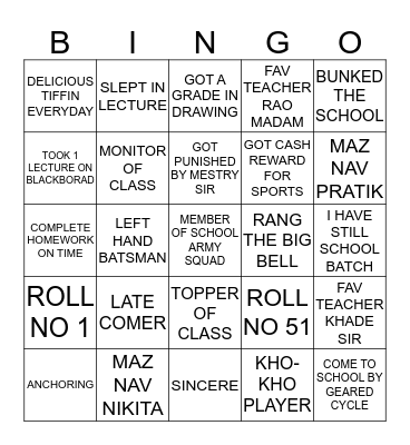 THIRANI BINGO Card