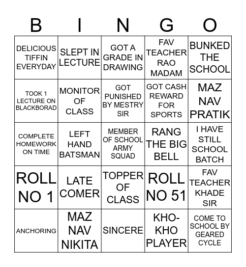 THIRANI BINGO Card