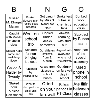 MBWA  Bingo Card