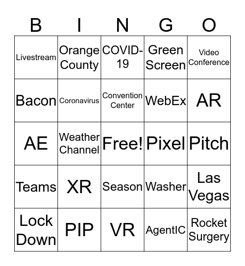 Studio Bingo Card