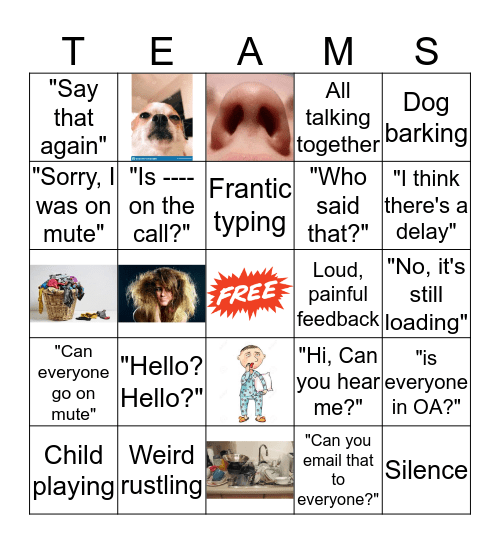 Seen & Heard on Teams (Probably) Bingo Card