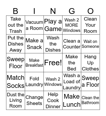 Life Skills Bingo Card