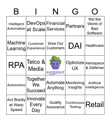 Eggplant Bingo Card